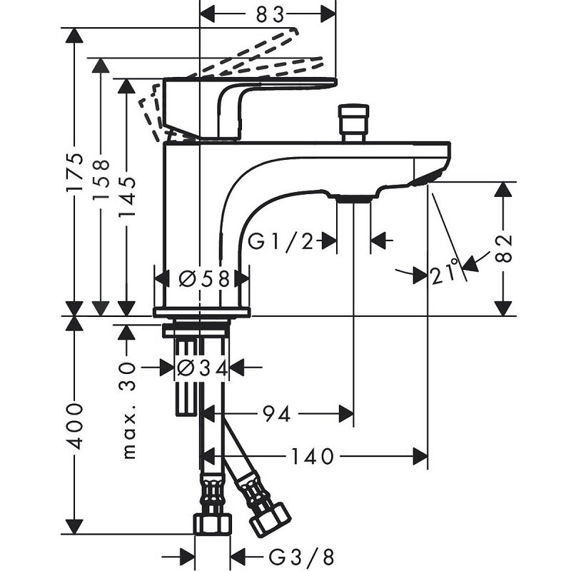 Смеситель для ванны c душем Hansgrohe Rebris S 72436000, хром