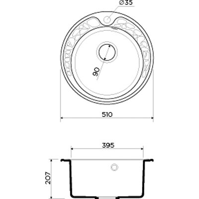 Мойка кухонная круглая Omoikiri Tovada 51-PA Пастила (4993365) - фотография № 2