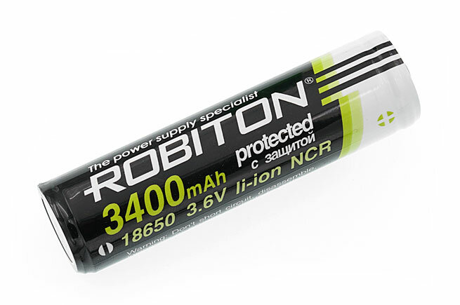 Аккумулятор ROBITON 18650 Li-Ion 3.7В 3400mAh, встроенная защита, бл/1