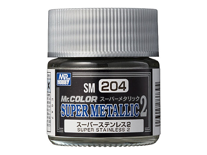 фото Mr.Hobby Краска акриловая на специальном разбавителе, супер металлик Нержавеющая сталь, Super Stainless 2, 10 мл