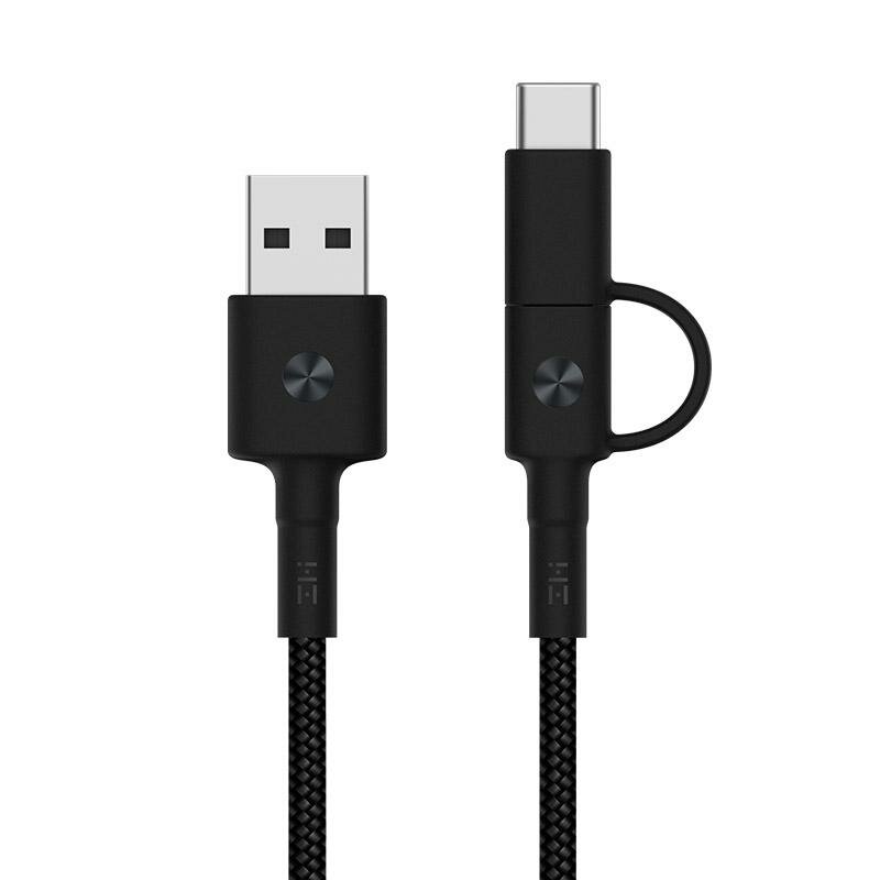 Кабель ZMI Micro/Type-C to USB-A combo braided cable 1m (AL403) (Black)