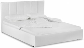 Полутораспальная кровать Woodville Афродита-3 140х200 с ПМ экокожа белая