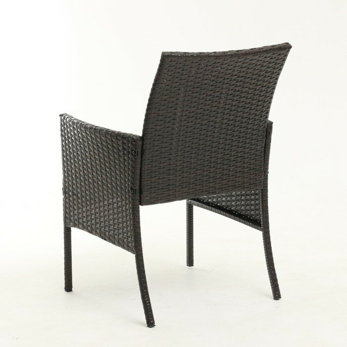 Набор садовой мебели: Стол и 2 кресла коричневого цвета с белой подушкой - фотография № 7