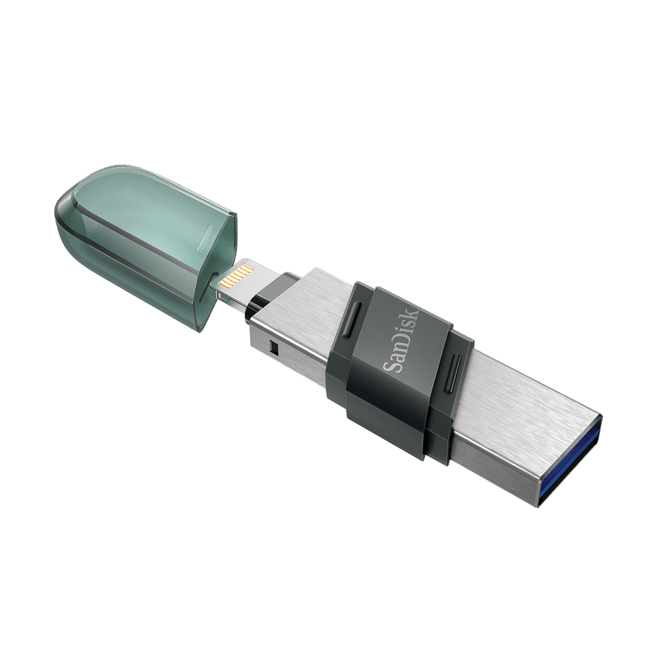 Флешка USB Sandisk iXpand Flip 256ГБ, USB3.1, зеленый и серебристый [sdix90n-256g-gn6ne] - фото №2