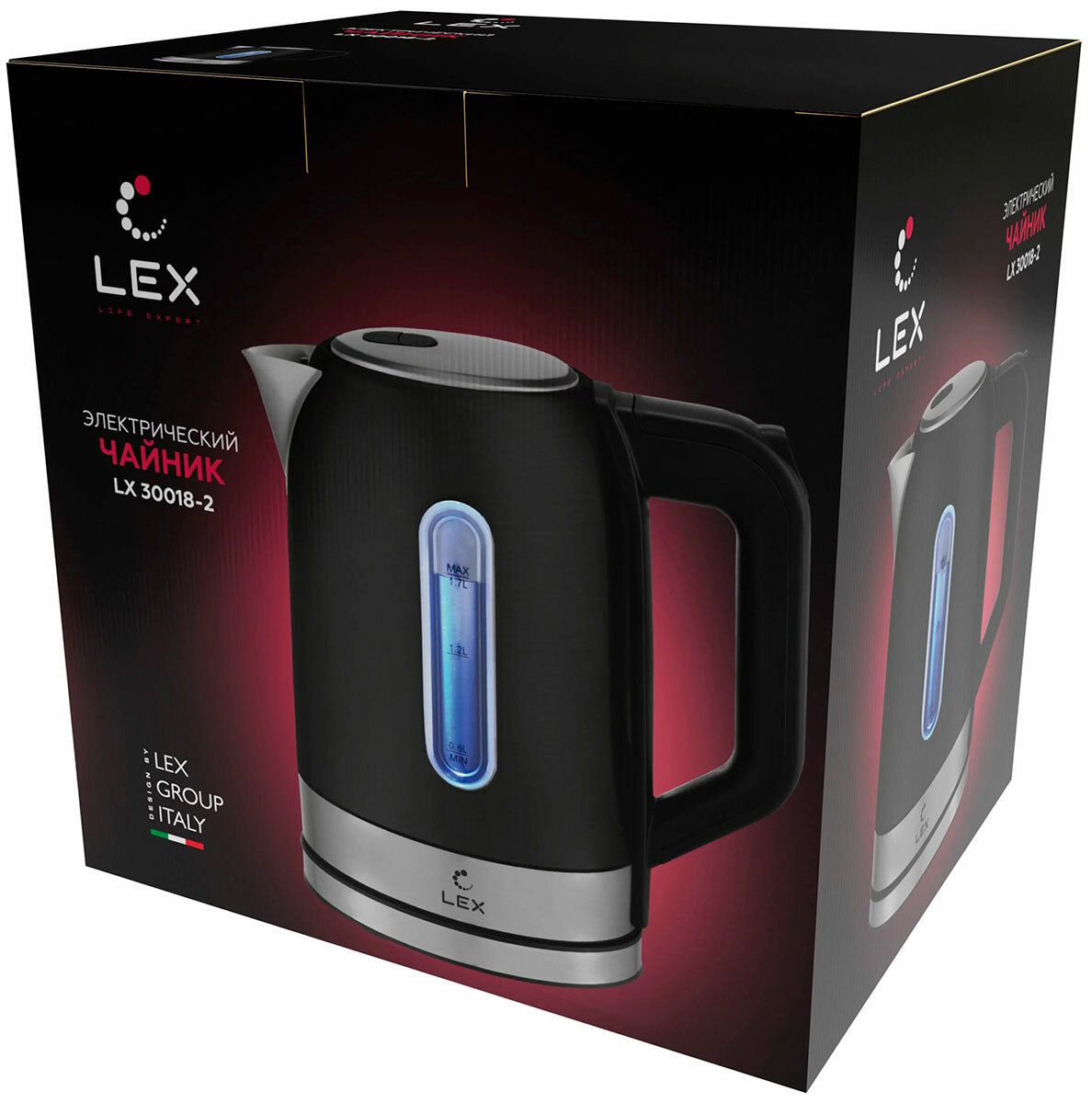 Чайник электрический LEX LX 30018-2, черный - фотография № 3