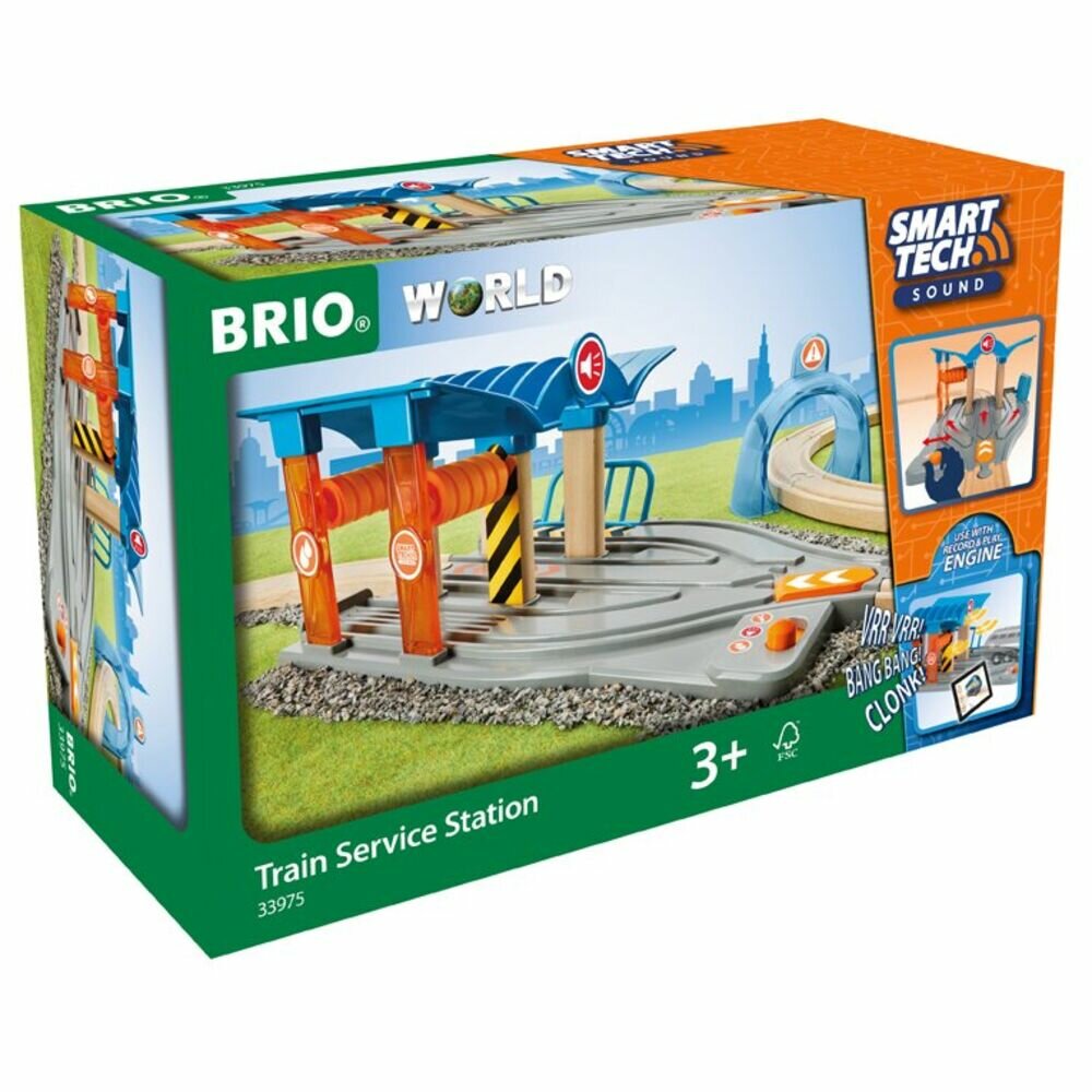 Brio Smart Tech Sound станция для ремонта поездов с тоннелем, звук, 2 эл. 33975