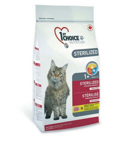 Сухой корм для кастрированных/стерилизованных кошек 1St Choice Sterilized с курицей и бататом 320 г.