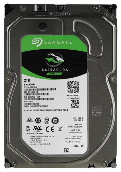 Для серверов Seagate Жесткий диск Seagate 2CW102 2Tb 5400 SATA 3.5" HDD