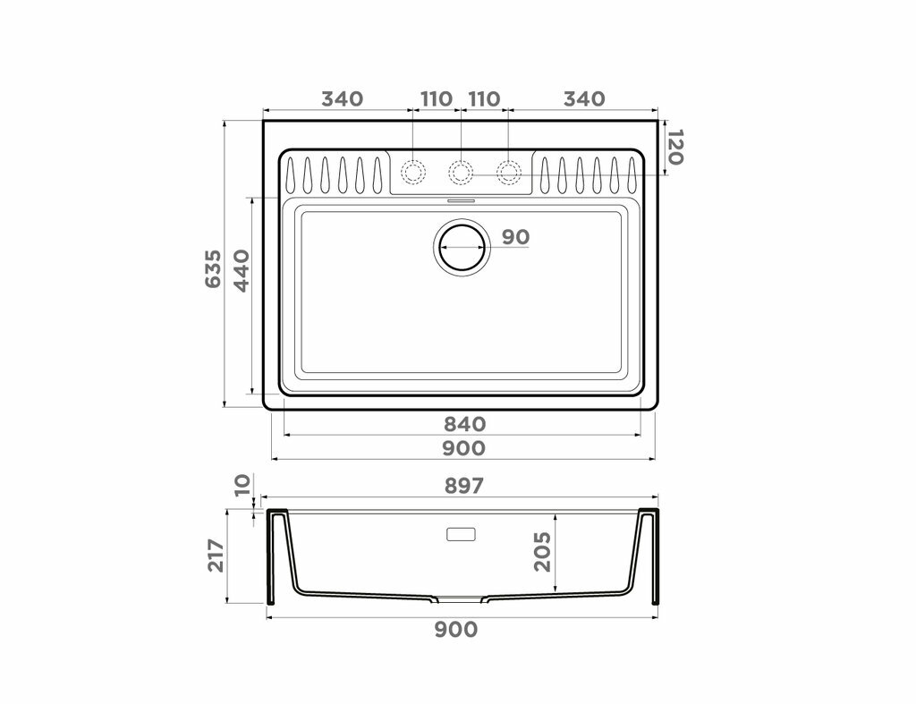 Кухонная мойка Omoikiri Kinokawa 90-GB, Artceramic, чёрный 4993855 - фотография № 5