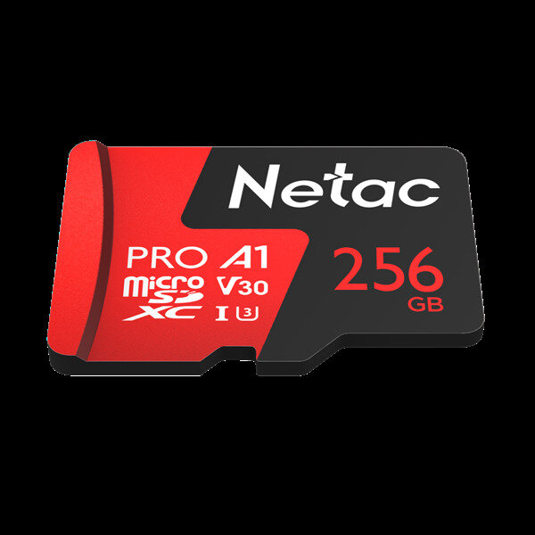 Netac P500 Extreme PRO 256GB MicroSDXC V30/A1/C10 up to 100MB/s retail pack card only