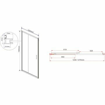 Душевая дверь Vincea Garda VDS-1G125CL 1250х1900 хром стекло прозрачное - фотография № 2