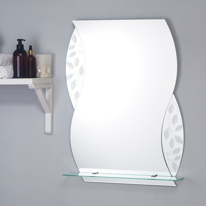 Зеркало «Агата», настенное, с полочкой, 53×68 cм - фотография № 1