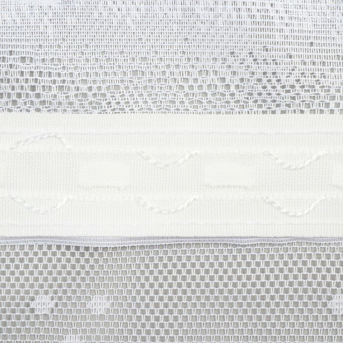 Тюль на кухню на шторной ленте 160х250 см, белый, 100% полиэстер - фотография № 3
