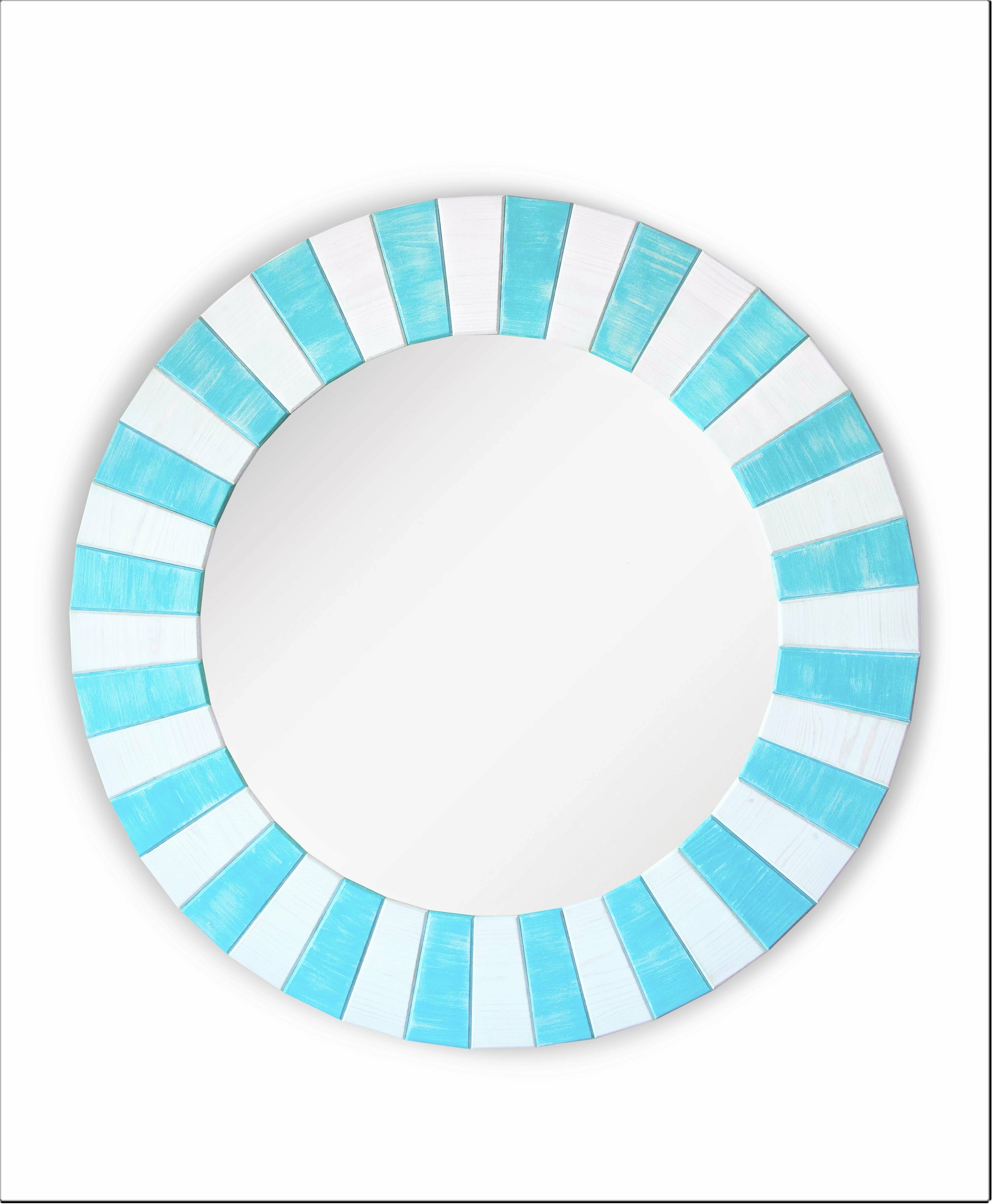 Зеркало deti-colors сосна бело-голубой широкое 104см - фотография № 1