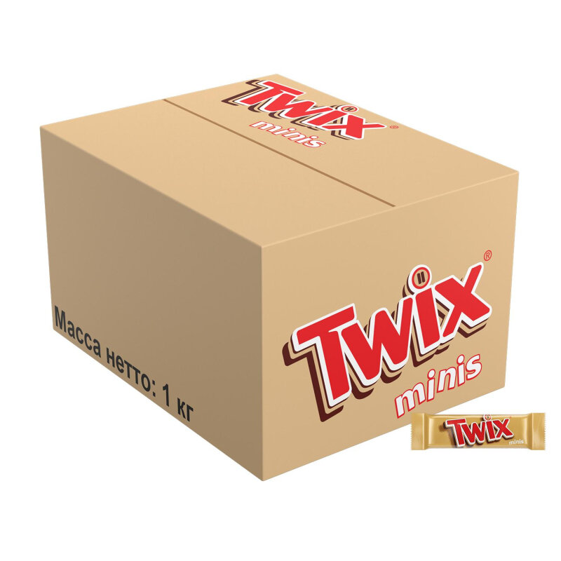 Шоколадный батончик Twix миниc, 1кг - фотография № 1