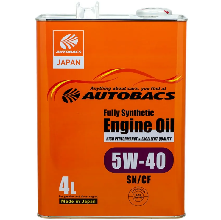 Синтетическое моторное масло Autobacs Fully Synthetic 5W-40 SN/CF, 4 л, 1 шт