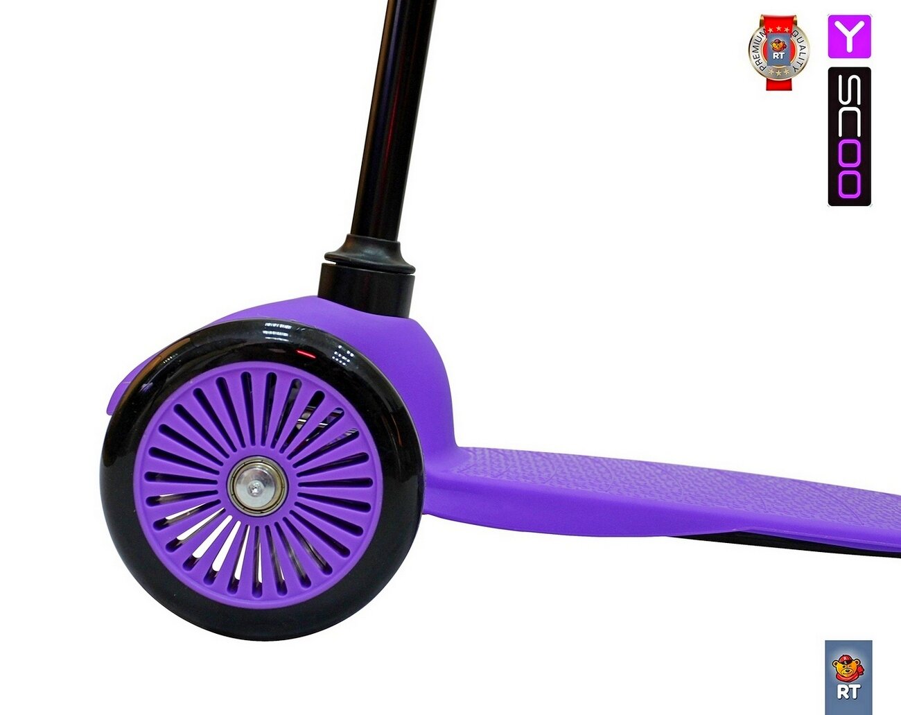 Самокат Y-SCOO mini A-5 Simple цв. purple с цветными колесами