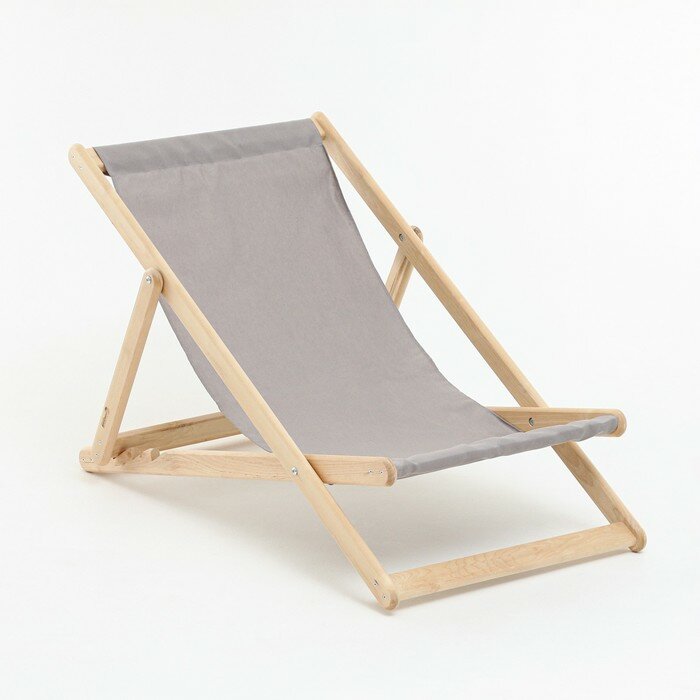 Кресло-шезлонг складной деревянный/тканевый 120х60 см - фотография № 2
