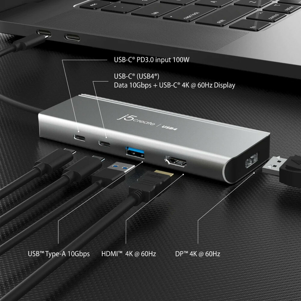 Адаптер j5create USB4 Dual 4K Multi-Port Hub - фото №5