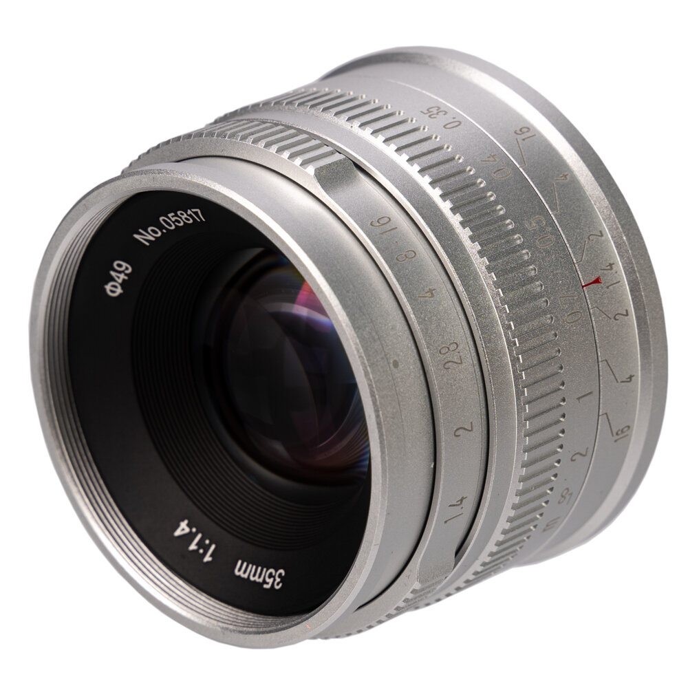 Объектив 7artisans 35mm F1.4 APS-C Canon (EOS-M Mount) серебряный