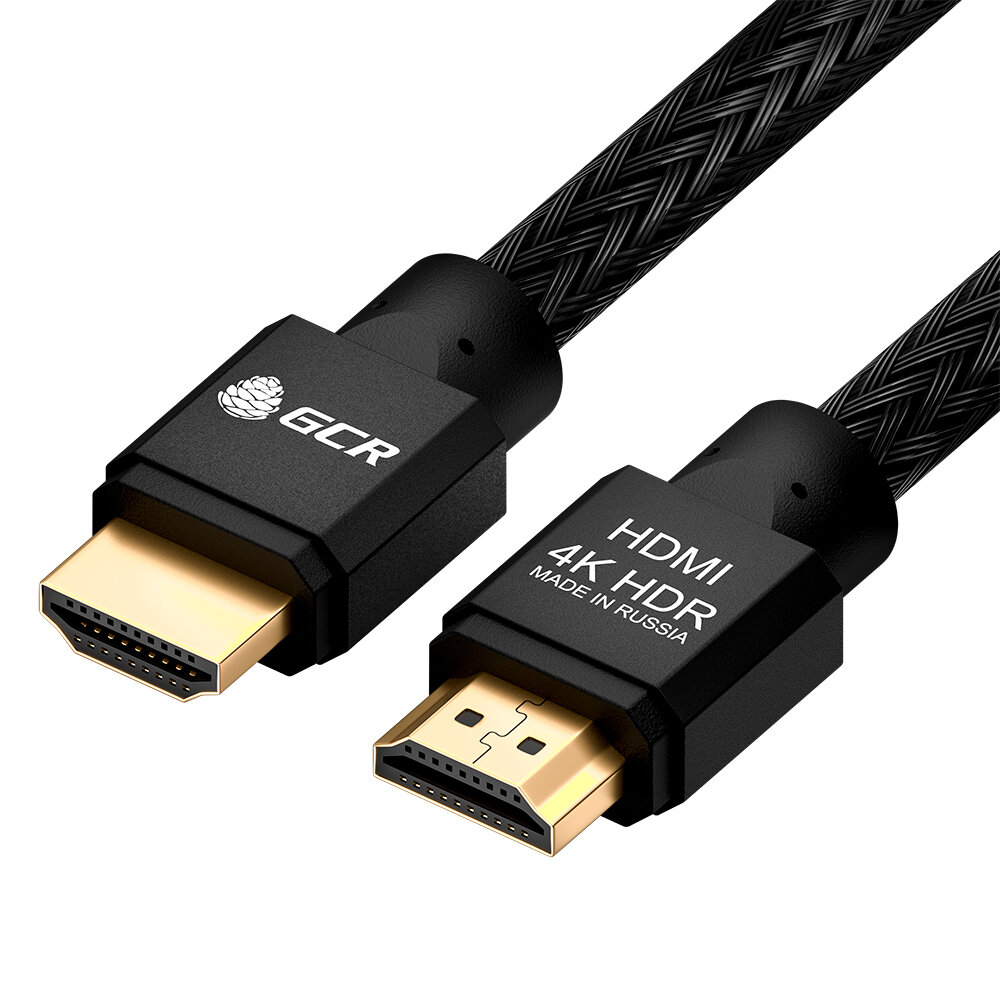 Greenconnect Кабель 0.5m HDMI версия 2.0, HDR 4:2:2, Ultra HD, 4K 60 fps 60Hz/5K*30Hz, 3D, AUDIO, 18.0 Гбит/с, 28/28 AWG, OD7.8mm, тройной экран, BICOLOR нейлон, AL корпус черный, GCR-52211 Greenconnect HDMI (m) 2.0 - HDMI (m) 2.0 0.5м черный (GCR-52211)