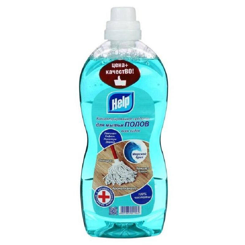 фото Средство для мытья пола HELP концентрат 1000мл Морской бриз 1 шт