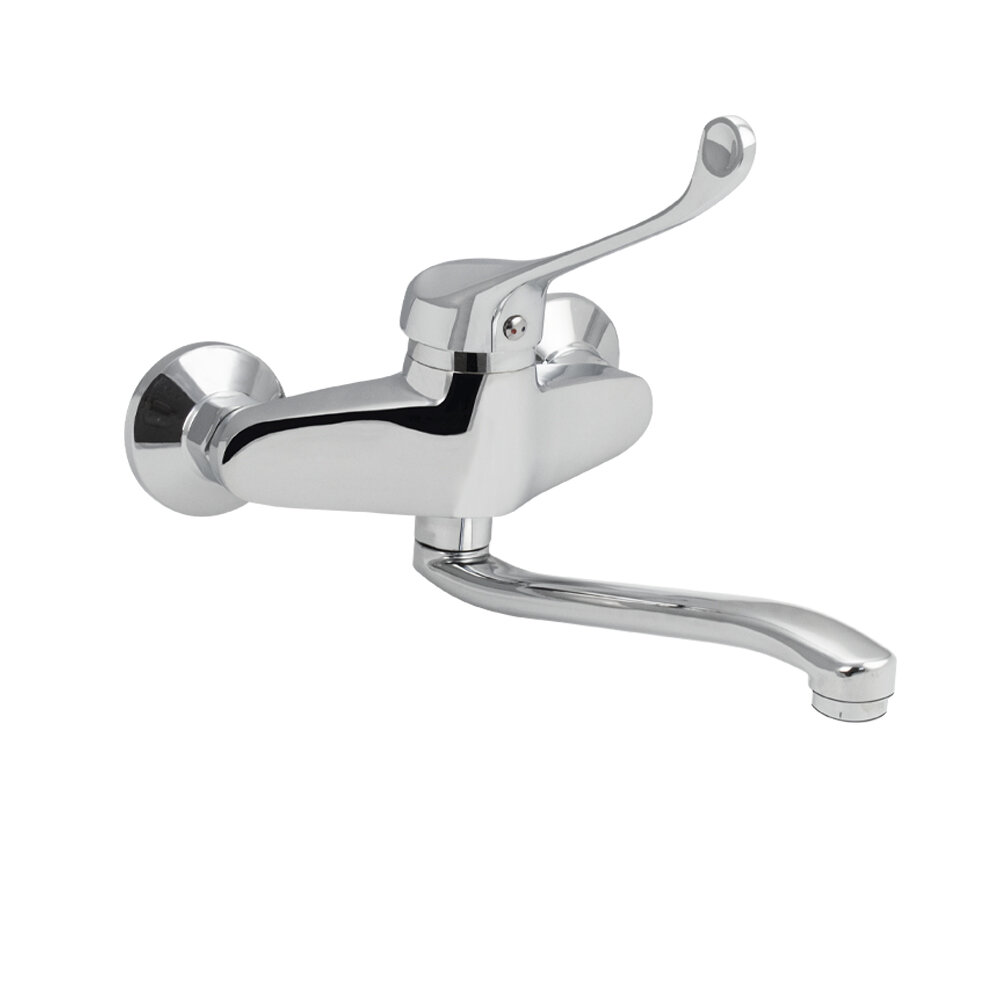 Смеситель для мойки и раковины BRIMIX от стены с медицинской ручкой шаровый