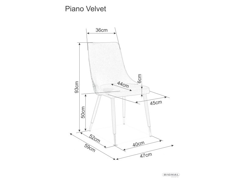 Стул SIGNAL PIANO VELVET, бордовый - фотография № 8