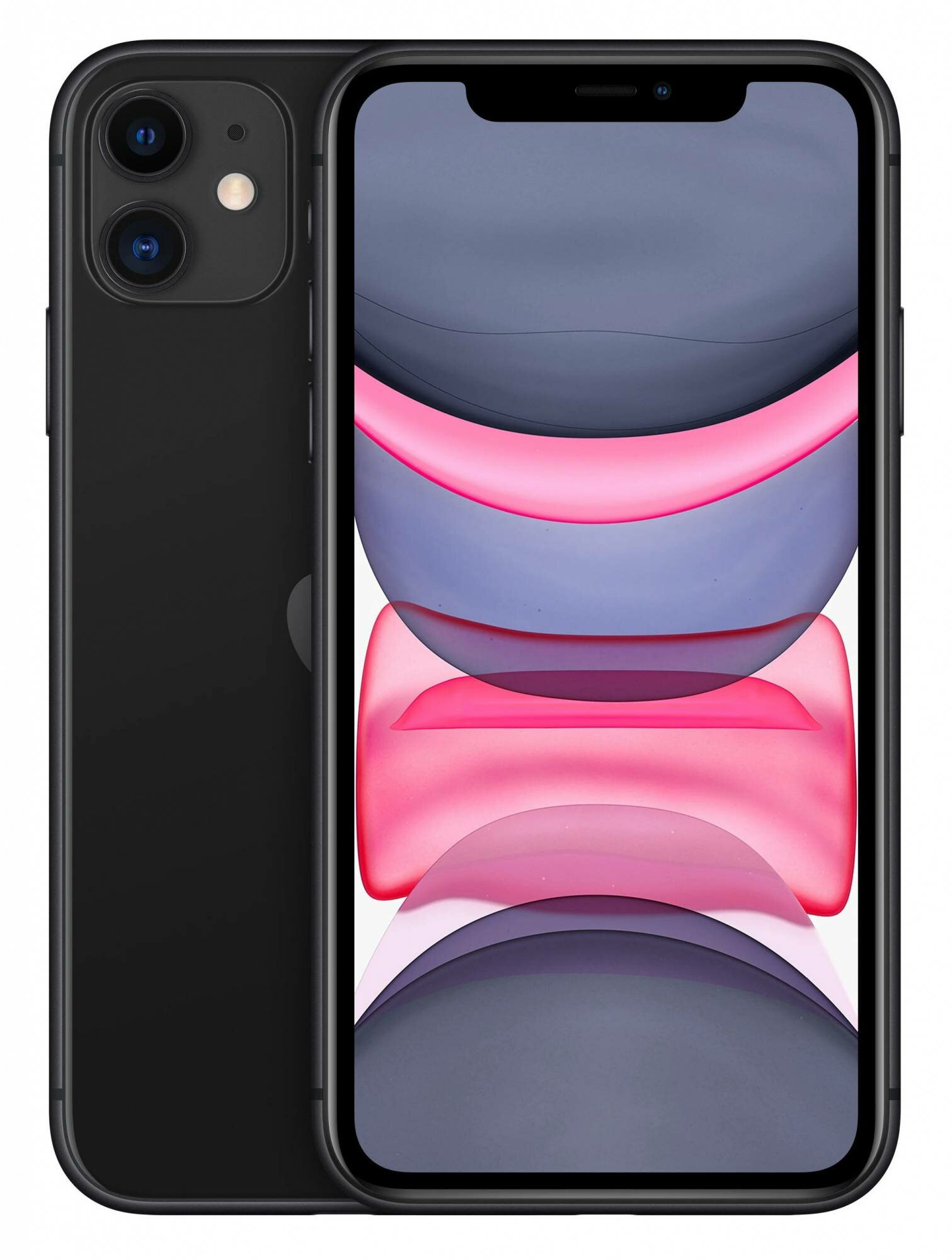 Смартфон Apple iPhone 11 A2221 128ГБ, черный (mhdh3b/a)