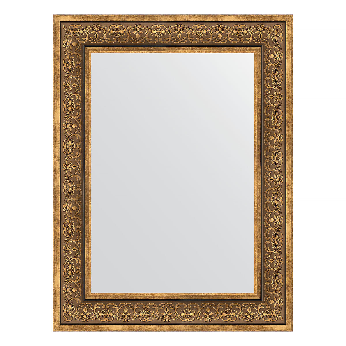 Зеркало Evoform в багетной раме вензель бронзовый 101 мм, 63x83 см - фото №1