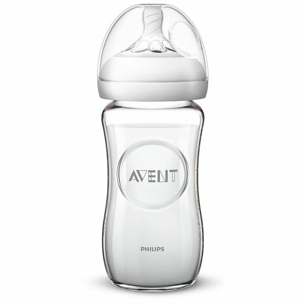 Стеклянная бутылочка Philips Avent серии Natural 1 мес+, 240 мл, 1 шт. SCF053/17