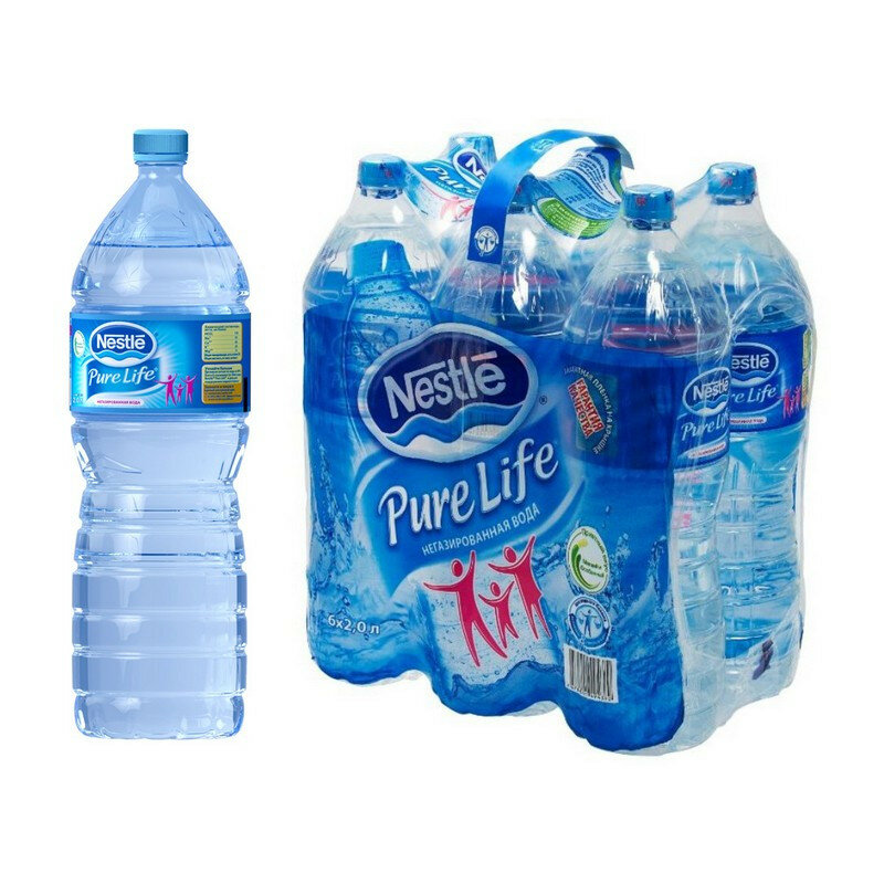 Вода питьевая Nestle Pure Life негаз 2л. пэт. 6 шт/уп. - фотография № 1