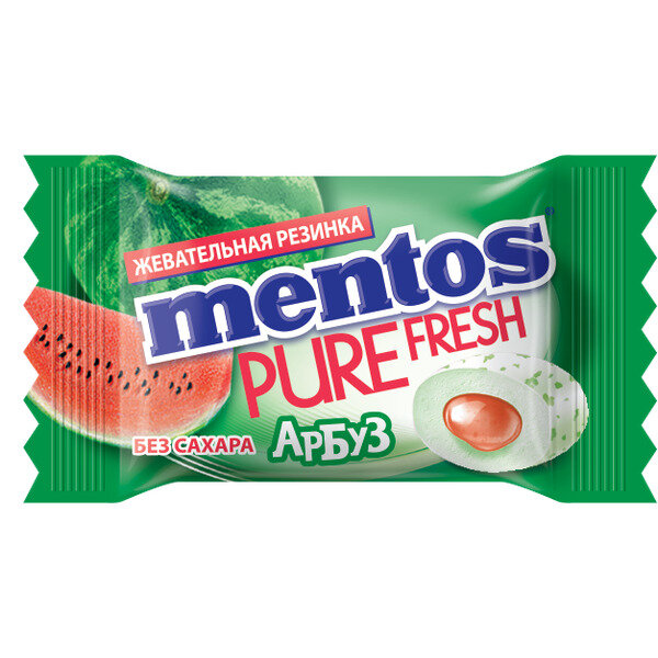 Жевательная резинка Mentos Pure Fruit Арбуз, 100 шт по 2 гр. - фотография № 3