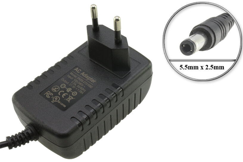 Адаптер (блок) питания 27.5V, 1.08A - 1.7A, 5.5mm x 2.5mm (YS35-2701080, PN35-2701080), для LED лампы Emocean и др.