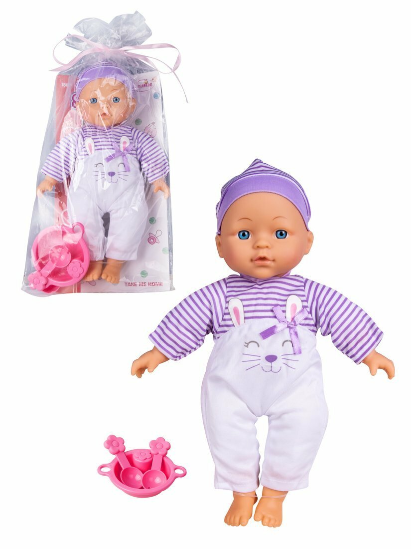Игровой набор "Мой малыш", в комплекте пупс мягконабивной 33 см., предметов 3 шт. Shantou Gepai HX809-7