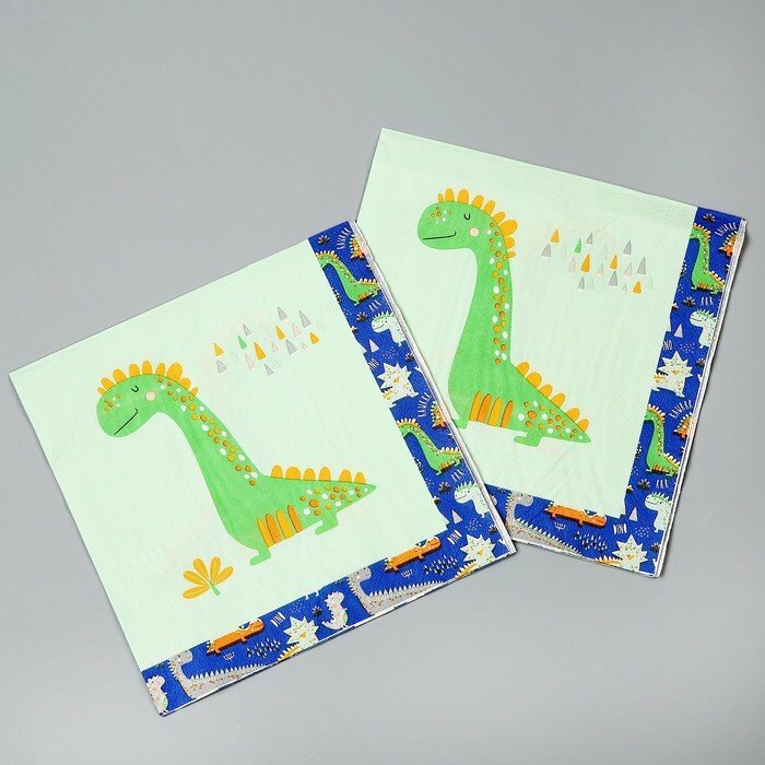 Салфетки бумажные «Динозавр», в наборе 20 шт. (комплект из 18 шт) - фотография № 1