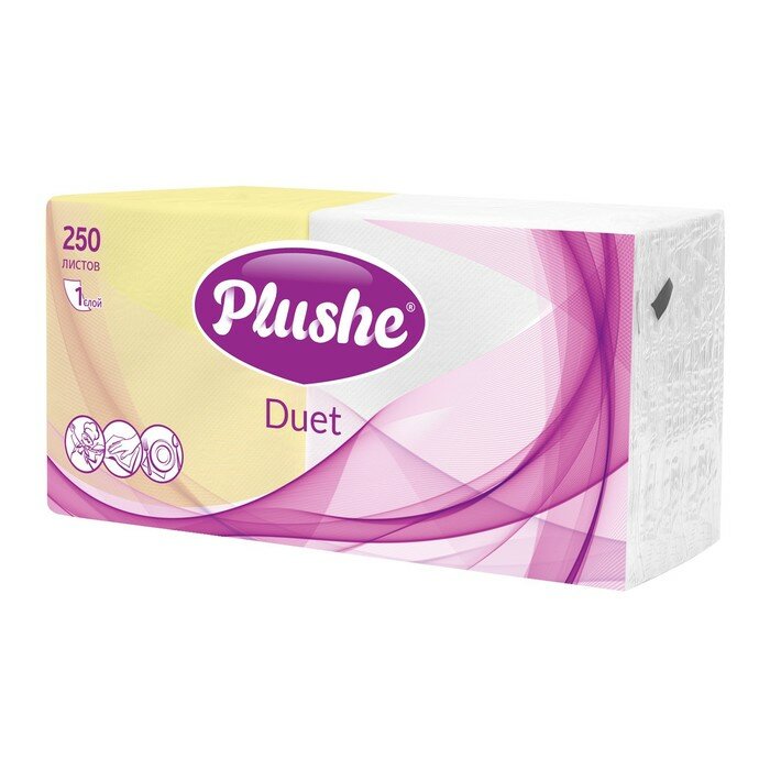 Plushe Салфетки бумажные Plushe Duet, 1 слой, 250 листов - фотография № 4