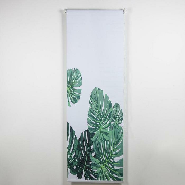 Штора рулонная «Тропики», блэкаут, 90×200 см, цвет белый - фотография № 2