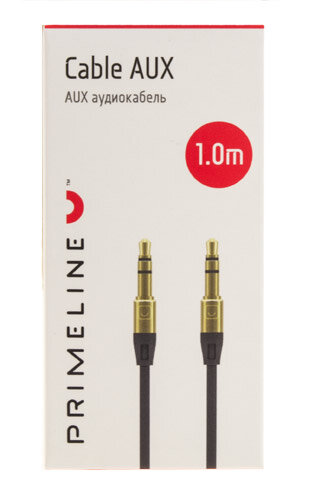 фото AUX аудиокабель 3,5mm-3.5mm Prime Line 1m, черный
