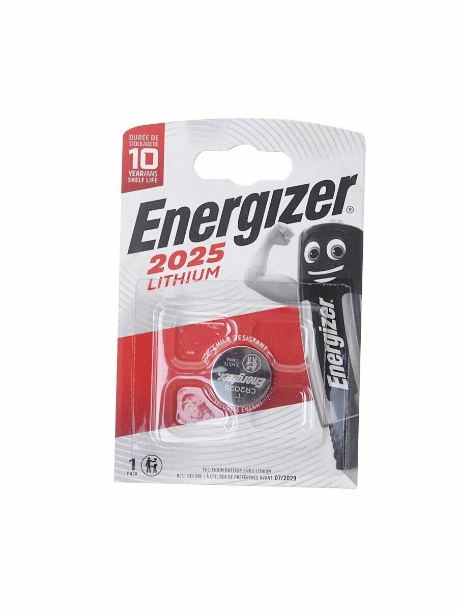 Батарейка литиевая Energizer, тип CR2025, 3В, 1шт