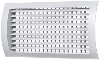 Вентиляционная полукруглая решетка двухрядная алюминиевая РС-ГЦ 100x650