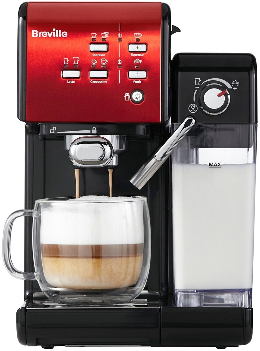 Кофемашина Breville Prima Latte II , красная / VCF109X4 - фотография № 1