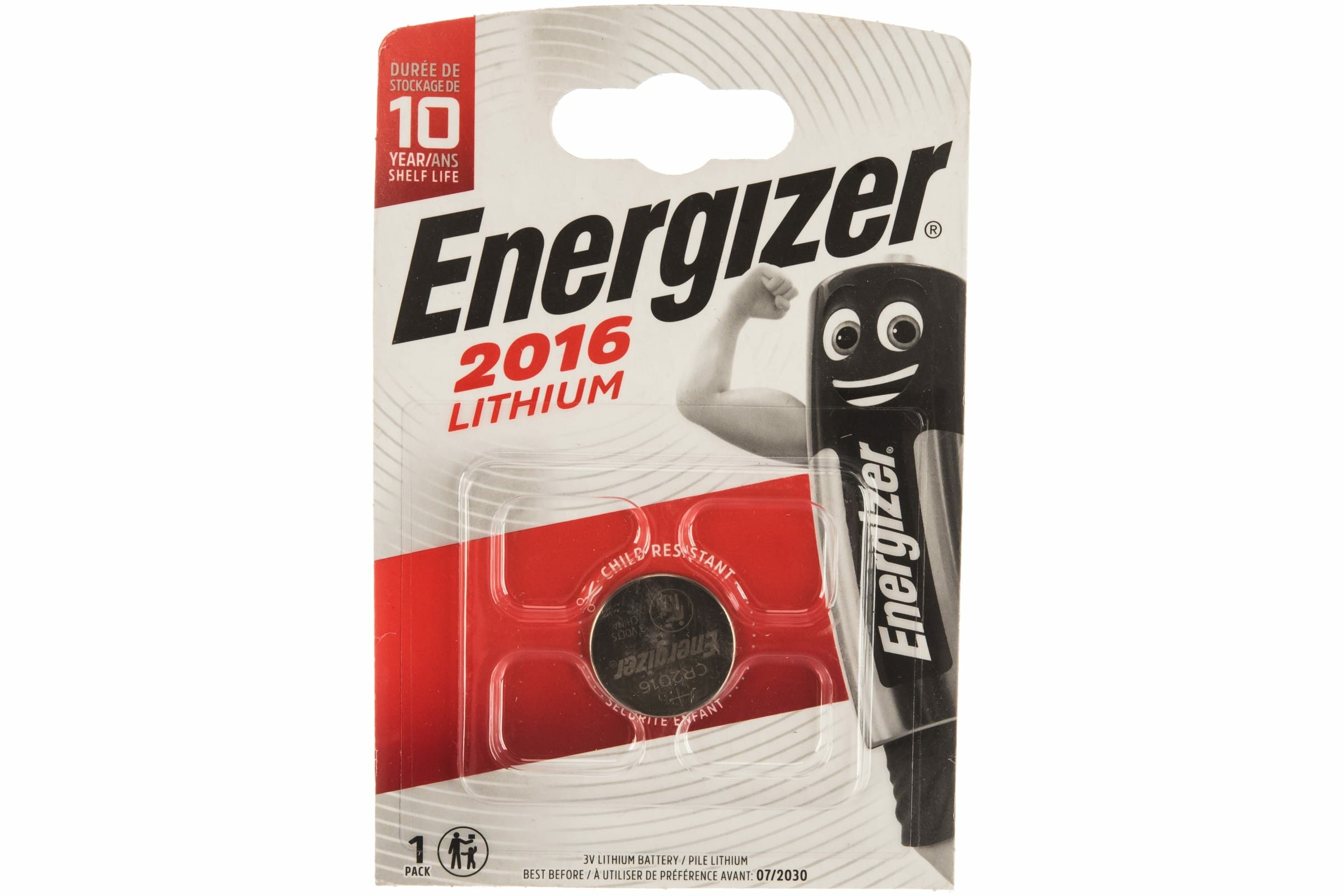 Элемент питания литиевый ENR Lithium CR 2016 FSB1 (блист.1шт) Energizer