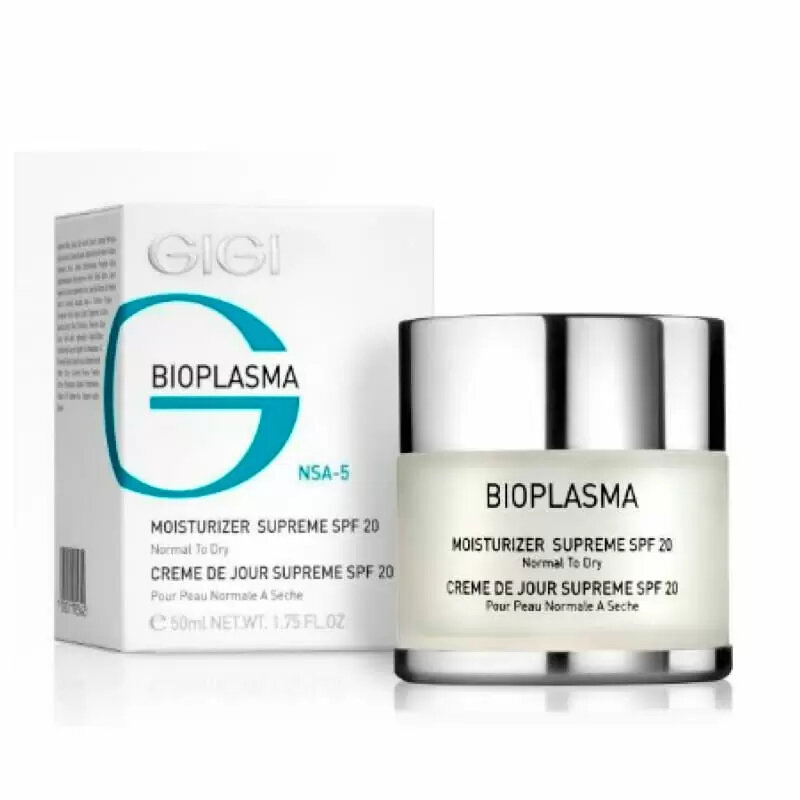 GIGI Крем увлажняющий для нормальной и сухой кожи с СЗФ 20 Bioplasma Moisturizer Supreme SPF 20, 50 мл