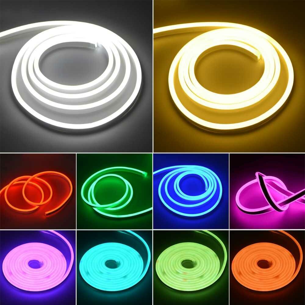 Гибкая Неоновая лента 5 метров с блоком питания neon flexible strip light 5m