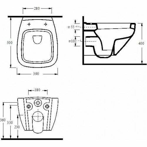 Унитаз подвесной beWash Alster 86303201 белый