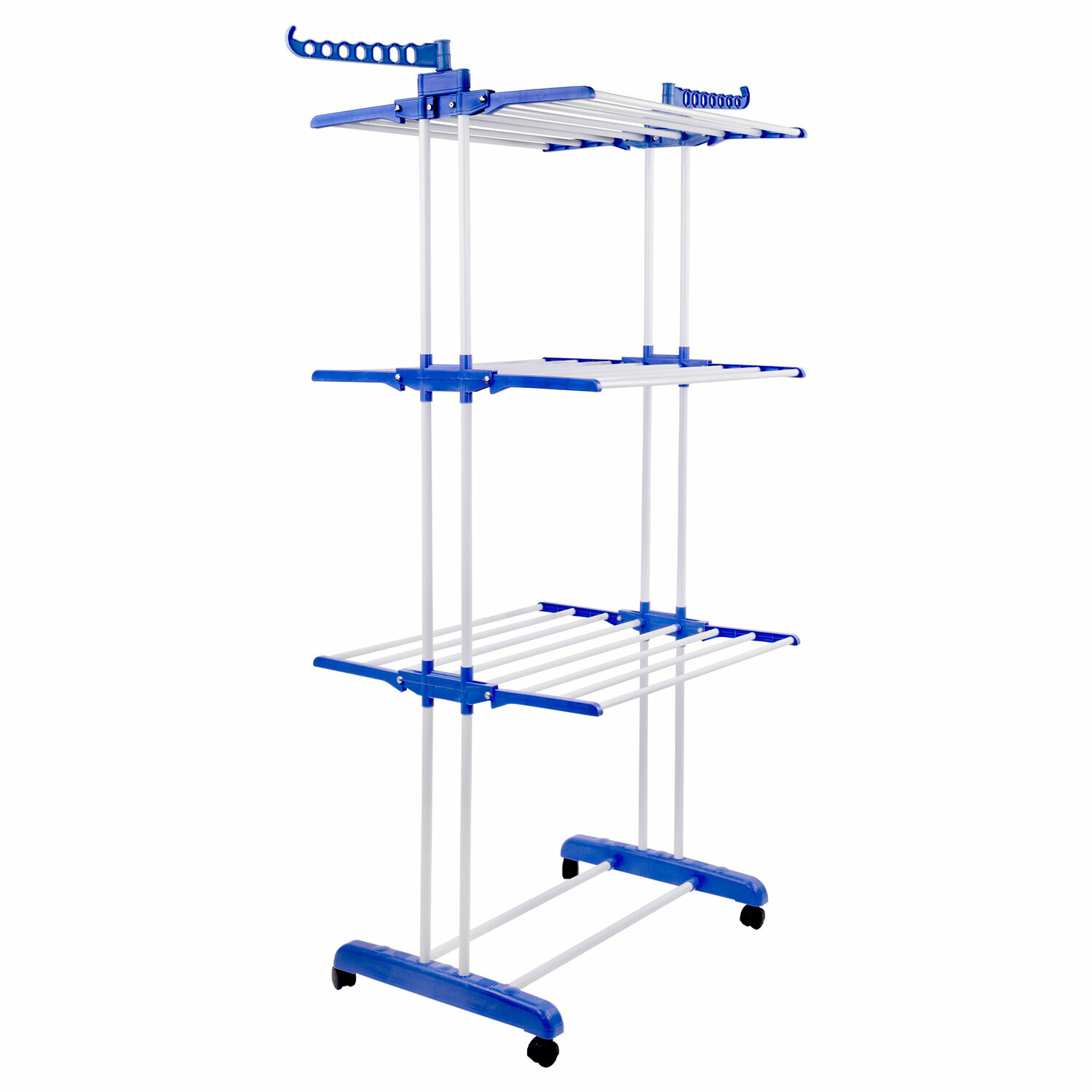 Сушилка напольная для белья раскладная многофункциональная, 3 уровня, на колесах, LAIMA HOME, 607807 - фотография № 7