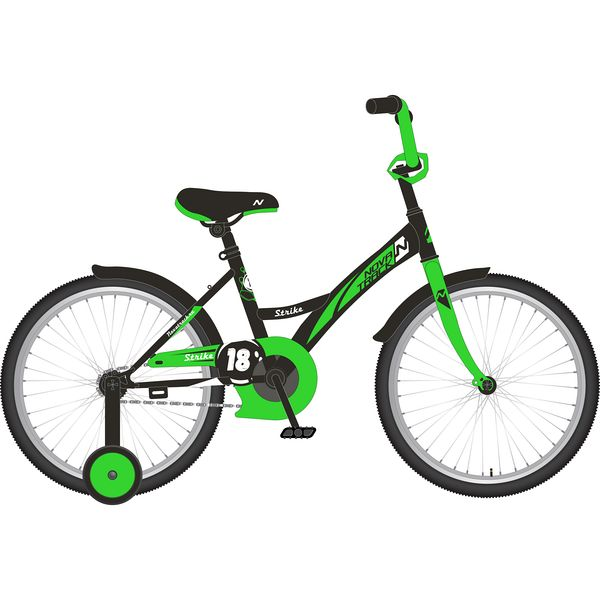 Велосипед 20 Novatrack STRIKE черный/зеленый BKG20