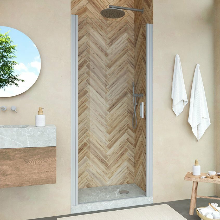 фото Vegas Glass Душевая дверь в нишу Vegas Glass EP Novo h2000 60 07 01 профиль матовый хром, стекло прозрачное