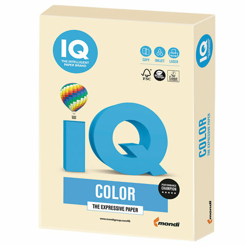 Бумага цветная IQ Color (А4, 160г/м², CR20-кремовый, 250 листов)